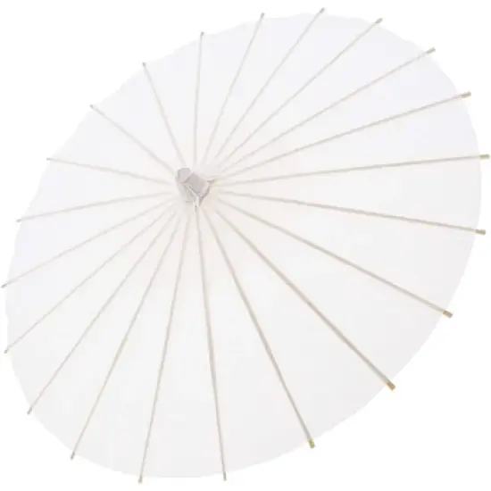 Bright Creations 12 Pack White Paper Umbrella Parasols for DIY Crafts, Bridal Wedding Decor, and Centerpieces, 11.7" x 15.5 inch Diameter image {5}