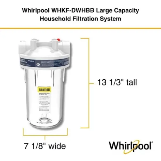 Whirlpool 10" x 4.5" Large Capacity Whole House Water Filter Housing, NSF Certified, WHKF-DWHBB image {2}