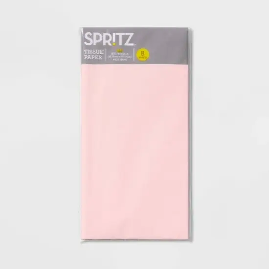 8ct Tissue Paper Light Pink - Spritz&trade;: Gift Bag Accessories for Baby Girl, Easter, All Occasions image {2}