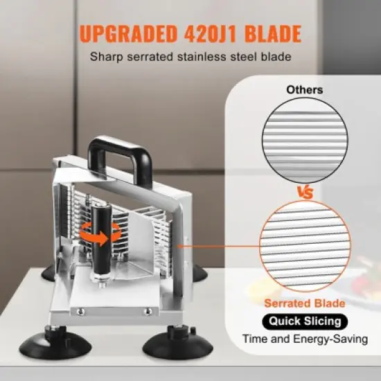 VEVOR Commercial Tomato Slicer, 3/8 inch Tomato Cutter Slicer, Stainless Steel Heavy Duty Tomato Slicer Machine, Manual Tomato Slicer image {4}