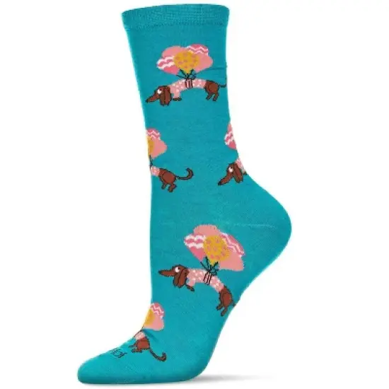 Memoi Dachshund Float Bamboo Blend Crew Sock image {3}