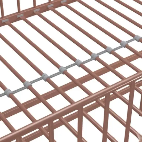 Twin Kaila Metal Loft Bed Rose Gold - Room & Joy image {7}