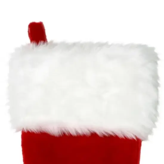 Northlight Plush Traditional Christmas Stocking with Cuff - 20" - Red and White image {2}