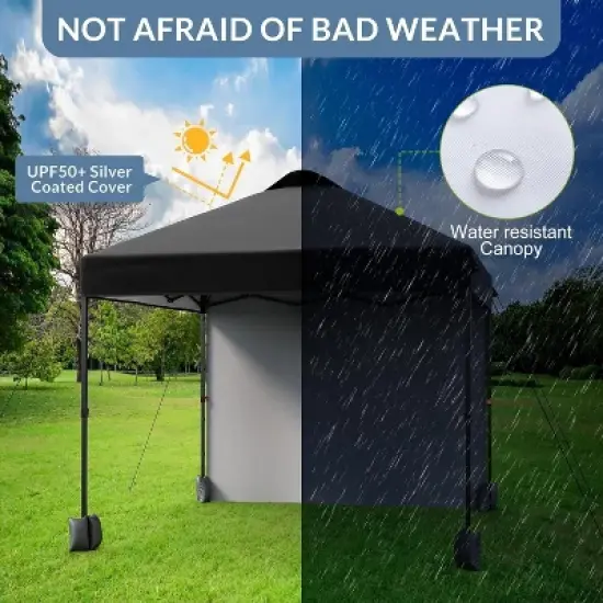 10'x10' Outdoor Canopy Tent with Sidewall, Easy Pop up Canopy with Vented Roof, Outdoor Sun Shade for Garden Commercial Party image {2}