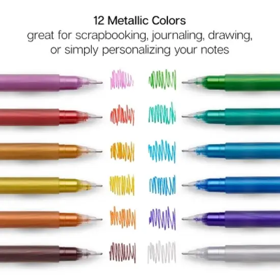 KINGART Gel Pens 12 Metallic Colors image {3}