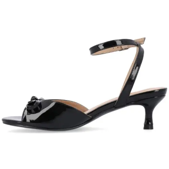 Journee Collection Womens Jennifer Kitten Heel Ankle Strap Open Toe Pumps image {1}