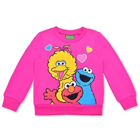 Sesame Street Girl's 2-Pack Graphic Pullover Sweatshirt and Taped Jogger Pants Set for toddler image {3}