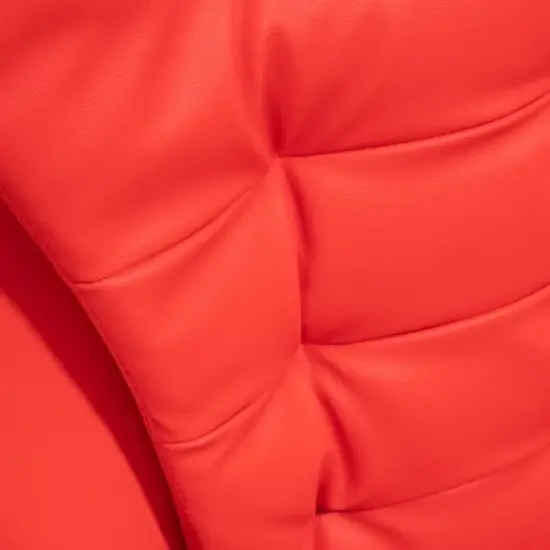 HOMCOM High-Back Executive Office Chair with Footrest, PU Leather Computer Chair with Reclining Function and Armrest, Ergonomic Office Chair, Red image {4}