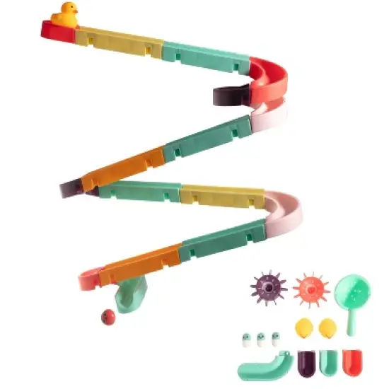 Interactive Bathtub Slide Set and Baby Shower Sprayer Toy Bundle &ndash; Fun Bath Toys for Toddlers, Educational and Durable Water Play Set image {3}