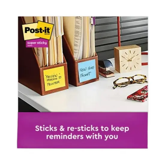 Post-it Dispenser Notes Super Sticky Pop-up 3 x 3 Note Refill, 3" x 3", Playful Primaries Collection Colors, 90 Sheets/Pad, 6 Pads/Pack image {3}