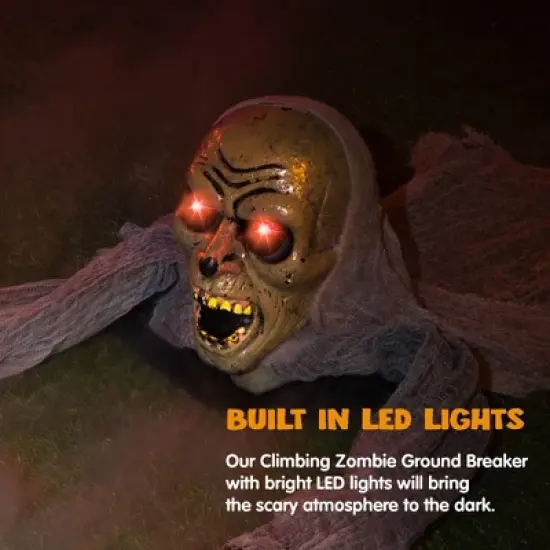 Joyfy Groundbreaking Zombie Halloween D&eacute;cor, Halloween Climbing Zombie Sound and Flashing Eyes, Yard Garden Party Decorations for Outdoor Indoor image {7}