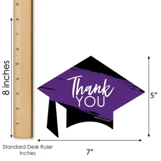 Big Dot of Happiness Purple Grad - Best is Yet to Come - Shaped Thank You Cards - Purple Grad Party Thank You Note Cards with Envelopes - Set of 12 image {4}