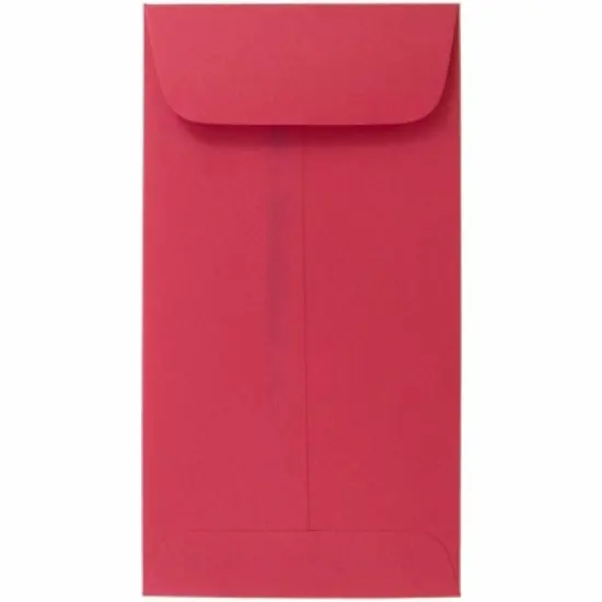 JAM PAPER #7 Coin Business Colored Envelopes - 3 1/2 x 6 1/2 - Red Recycled - 100/Pack image {6}