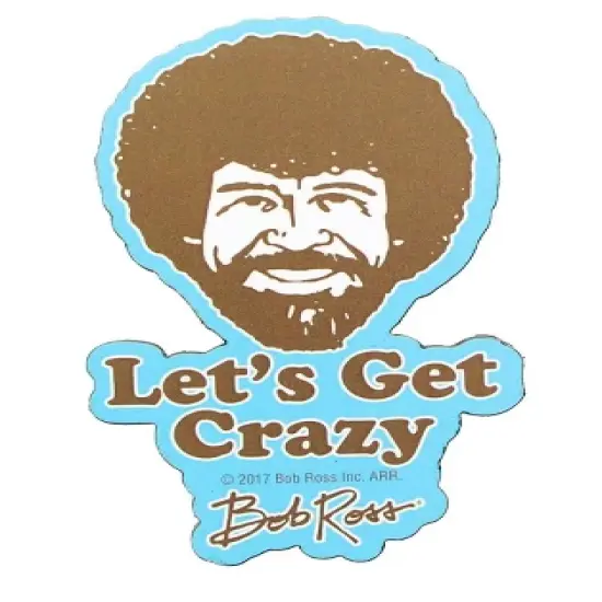 NMR Distribution Bob Ross 3" Funky Chunky Magnet: "Let's Get Crazy" image {1}