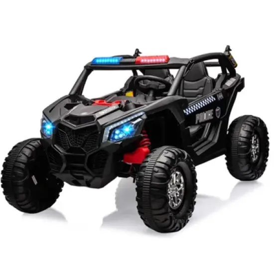 2-Seater 24V Ride-On UTV &ndash; Powerful 4WD Electric Car for Kids with Remote Control, Shock Absorbers, Leather Seats, Music & Lights image {9}