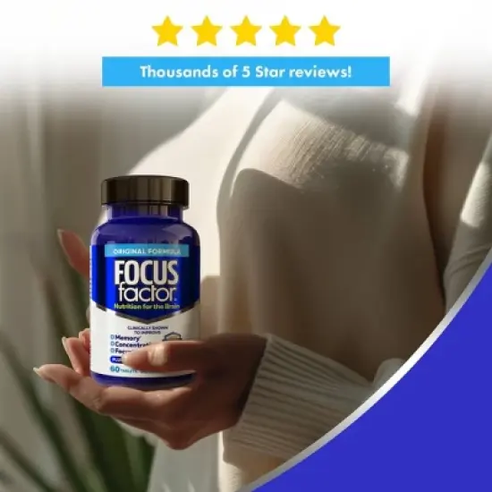 Focus Factor Brain Supplement & Complete Multivitamin for Memory, Concentration and Focus Tablets - 60ct image {6}