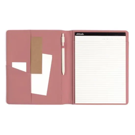 Altitude Padfolio&nbsp;8.5"x10.5" Vegan Leather Mauve Pink Debossed Arch image {8}