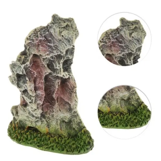 Unique Bargains Aquarium Terrariums Mountain for Fish Tank Landscape Decoration White Green 6.3" Height 1pcs image {2}
