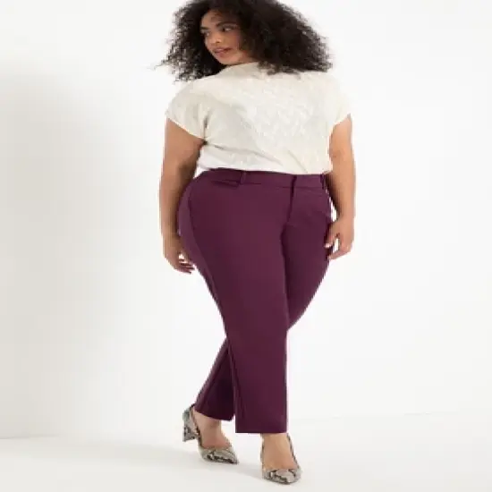 ELOQUII Women&rsquo;s Plus Size Kady Fit Double-Weave Pant image {12}