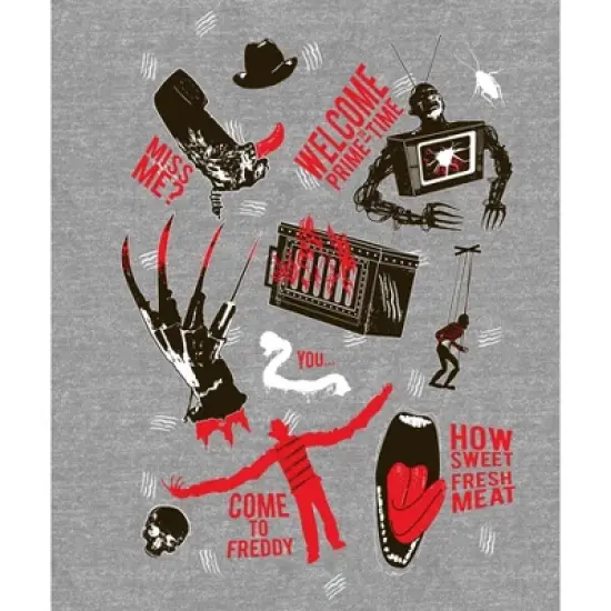 Nightmare On Elm Street Tossed Freddy Women's Heather Gray T-Shirt image {1}