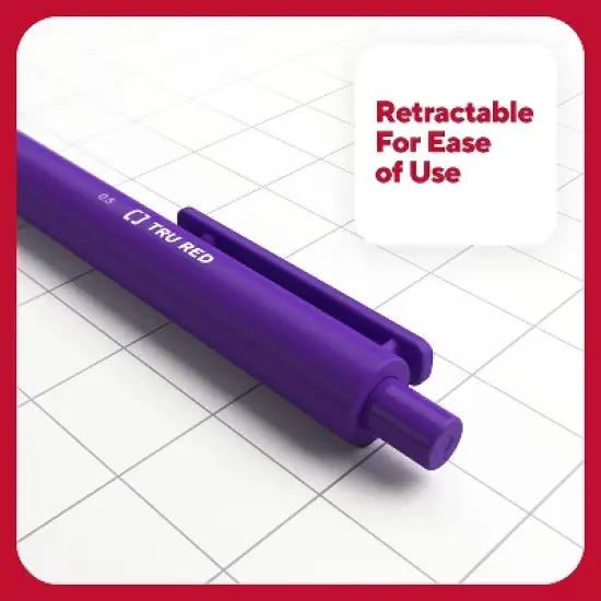 TRU RED Retractable Quick Dry Gel Pens Fine Point 0.5mm Asst TR54491 image {3}