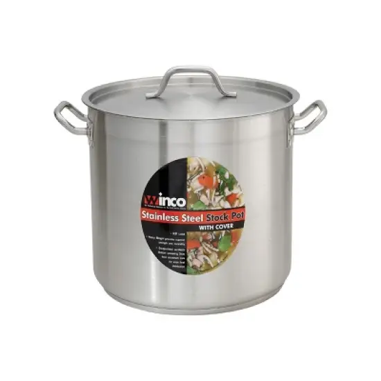 Winco Stock Pot with Cover, Stainless Steel image {4}