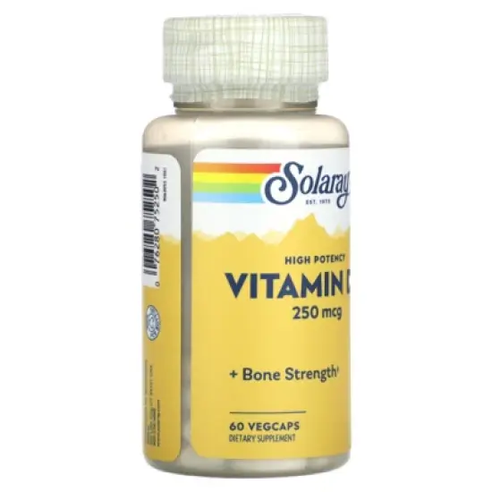 Solaray D3 10,000 LU VCapsules | 60 Count image {3}