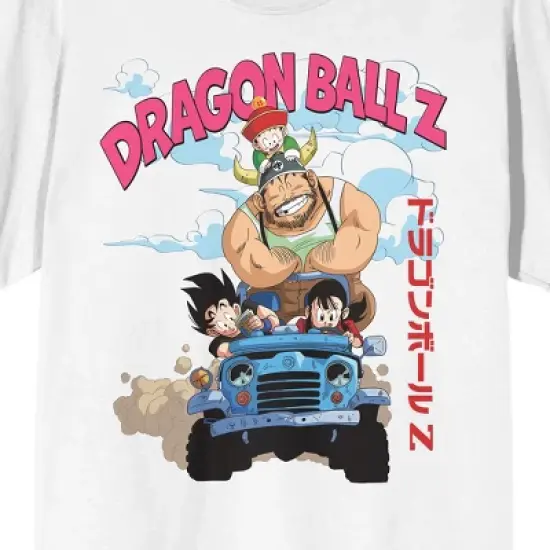 Dragon Ball Z Jeep Ride Crew Neck Short Sleeve White Men's T-shirt image {1}