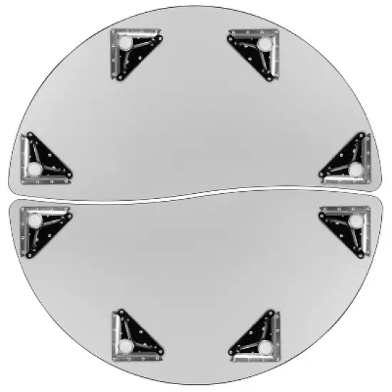 Emma and Oliver 2 Piece 47.5" Circle Collaborative Grey Kids Adjustable Activity Table Set image {7}