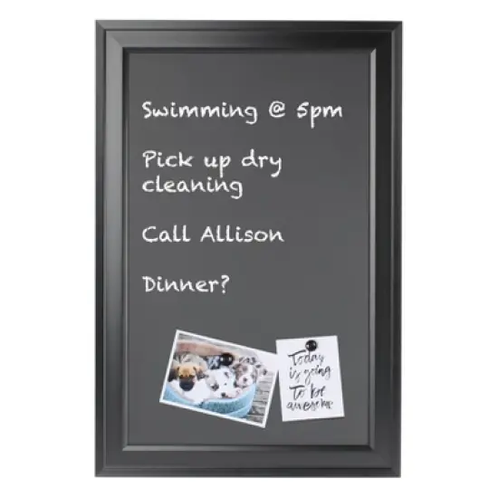18.5" x 27.5" Bosc Framed Magnetic Chalkboard Black - DesignOvation image {4}