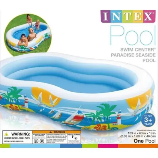 Intex 8.6ft x 5.25ft x 18in Swim Center Inflatable Ocean Side Swimming Pool image {3}