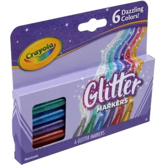 Crayola Glitter Markers, Assorted Colors, Set of 6 image {4}