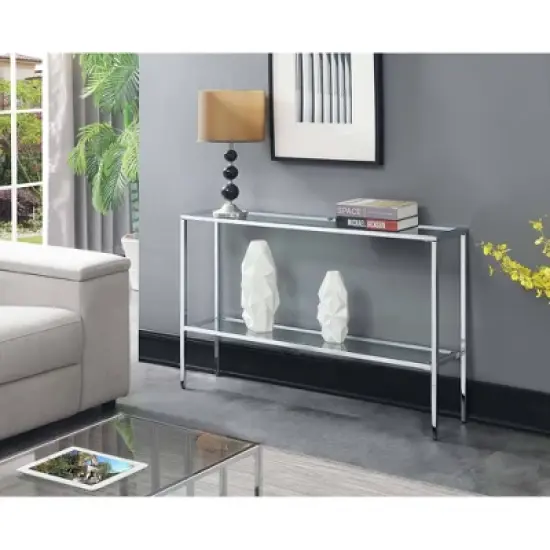 Nadia Chrome Console Table Chrome - Breighton Home image {1}