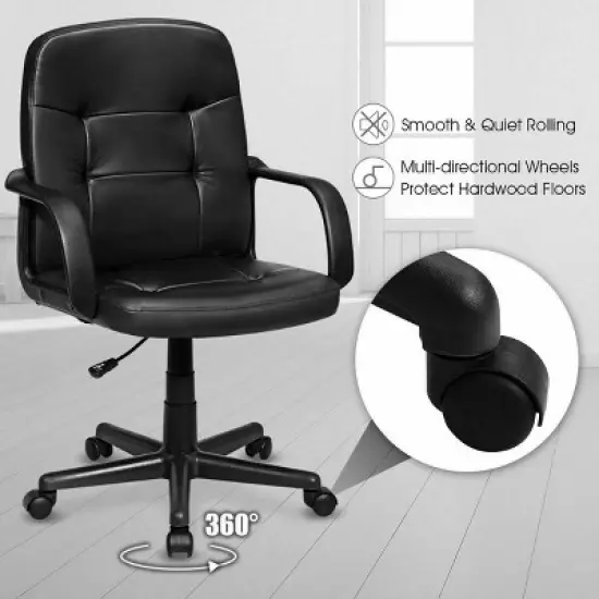 Costway Ergonomic Mid-Back Executive Office Swivel Computer Desk Chair New image {6}