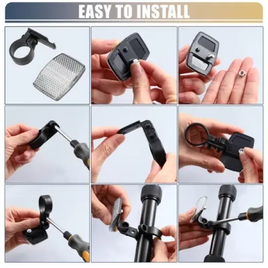 Unique Bargains Bicycle Warning Reflector Safety Reflectors Bike Accessories Plastic image {4}