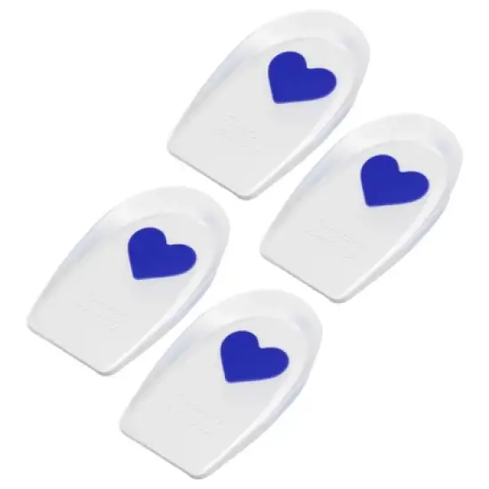 Unique Bargains Silicone Heel Support Cup Pads Orthotic Insole Plantar Care Heel Pads Love Pattern Size 40-46 4Pcs image {6}