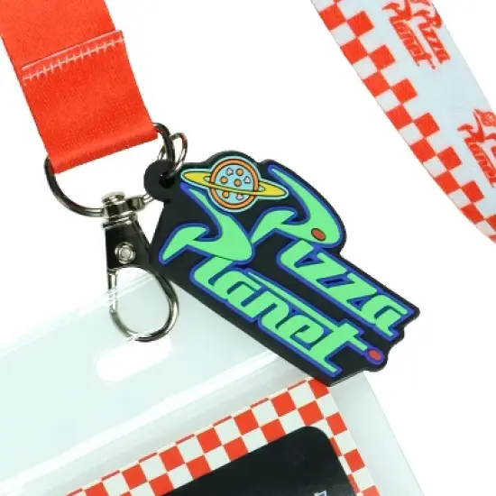 Disney Toy Story Pizza Planet Alien Design Lanyard with ID Holder and Charm image {2}