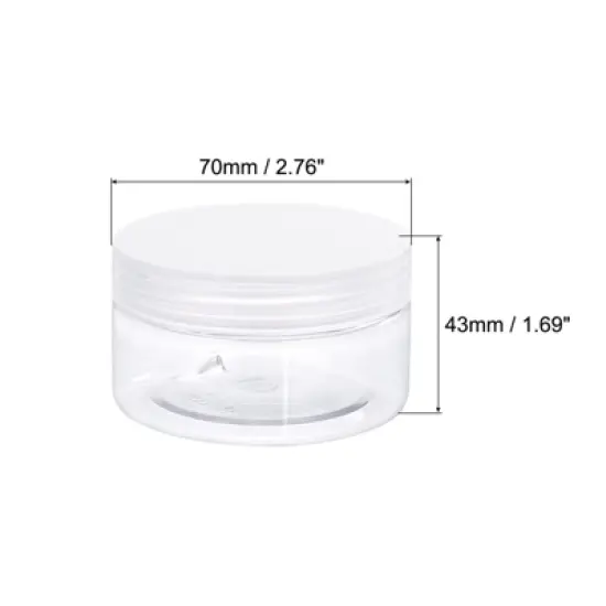 Unique Bargains Round Plastic Empty Organizing Jars with Transparent Screw Top Lids 4 Pcs image {1}