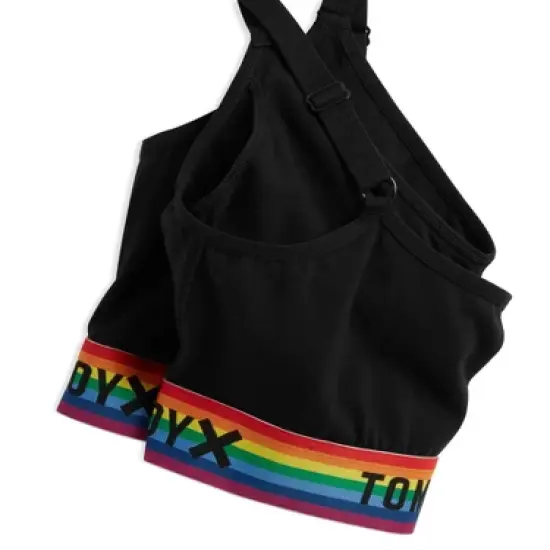 TomboyX V-Neck Bralette, Cotton Adjustable Straps image {2}