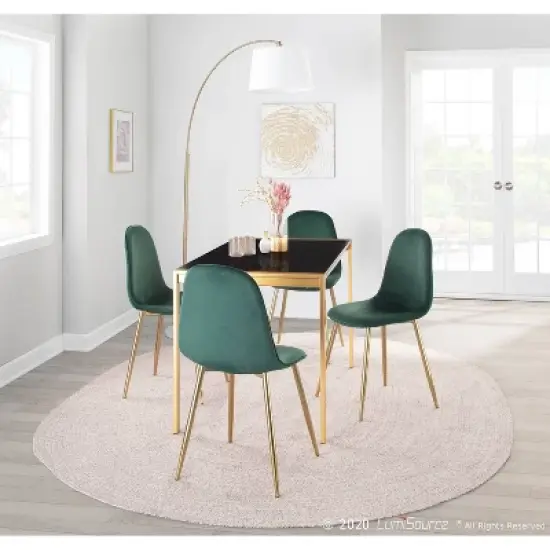 Set of 2 Pebble Contemporary Dining Chairs Gold/Green - LumiSource image {8}