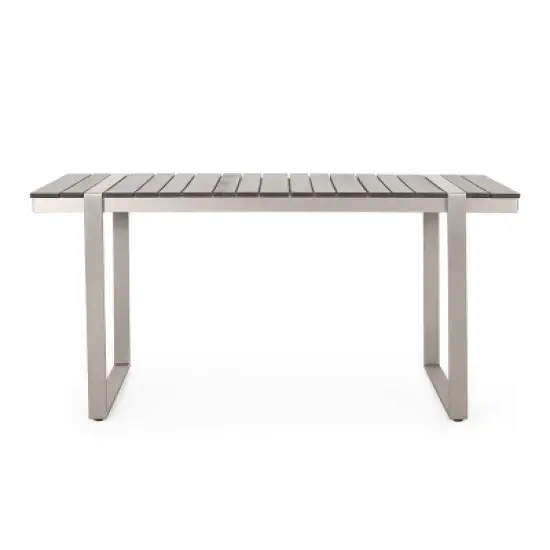 Quay 6pc Outdoor Aluminum Dining Set - Gray/Dark Gray/Silver - Christopher Knight Home image {2}