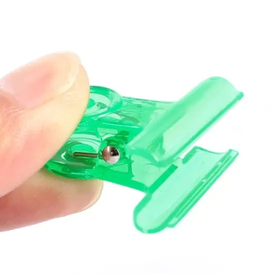 Unique Bargains Office Spring Loaded Hard Plastic Multicolor Binder Clips Multicolor 12 Pcs image {3}