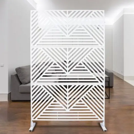 PAGED Outdoor Privacy Screen, Metal Balcony Privacy Screen Outdoor, Freestanding Decorative Fence Privacy Screen for Outside Lawn Garden image {8}