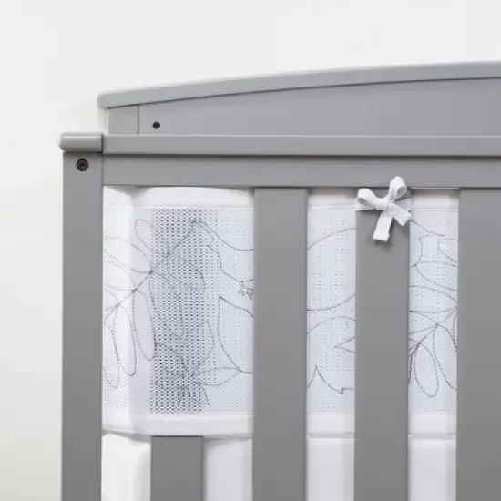 BreathableBaby Breathable Mesh Crib Liner - Deluxe Embroidered Collection - Feathered Friends image {6}