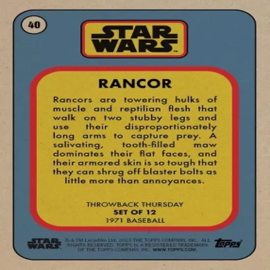 Topps Star Wars 2023 Throwback Thursday Set #14 | 1971 Baseball image {2}