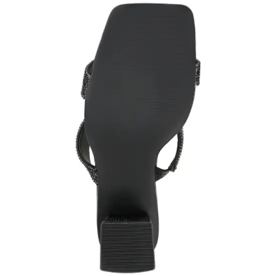 Journee Collection Womens Shandee Tru Comfort Foam Rhinestone Detail Block Heel Sandals image {4}