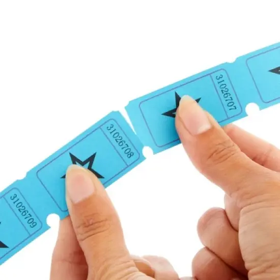 Juvale 2000-Count Numbered Blue Star Raffle Tickets, Single Ticket Roll for Party Events, Prize Reward, Fundraiser Drawing, Carnival, 2x1 in image {4}