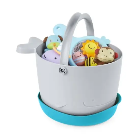 Skip Hop Moby Stowaway Bath Toy Bucket - Gray image {1}
