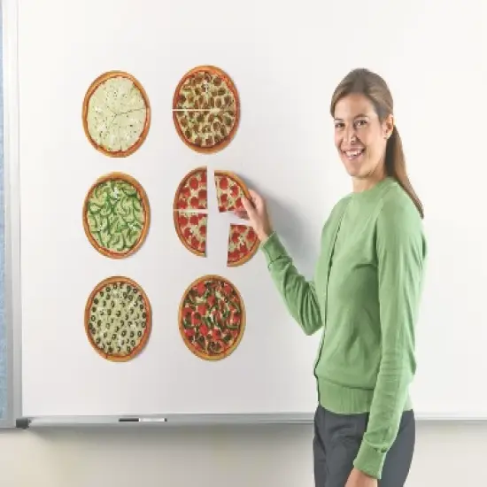 Learning Resources Magnetic Pizza Fractions, Fraction Games for Kids, 24 Pieces, Ages 6+ image {2}