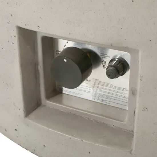 Aidan Outdoor 50000 BTU Light Weight Concrete Circular Fire Pit Light Gray - Christopher Knight Home image {1}